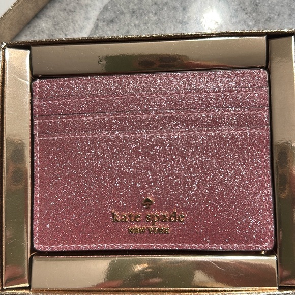 Pink glitter Kate spade card holder - Picture 1 of 5